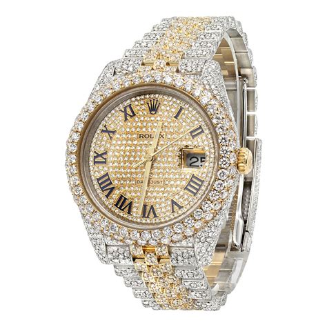 massive gold fake diamond mens watch|real counterfeit watches.